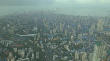 Mumbai şehrinin havadan görüntüsü, Maharashtra, Hindistan.
