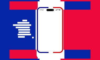 Fransa yaratıcı arka plan teması yuvarlaktır çünkü Fransa 'nın basitleştirilmiş siluet haritası Fransız bayrağının canlı ulusal renkleri