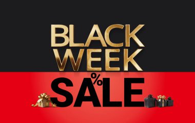 Satış etkinliği olarak Kara Hafta kalın yazı tipi ağırlığı