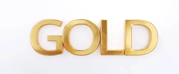 Yazı tipi ağırlığında altın gibi kalın metalik parlak harfler