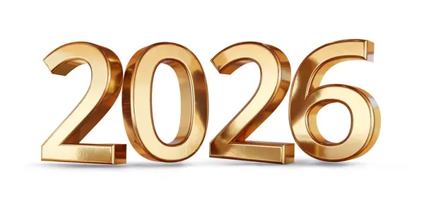 Altın 2025 metalik kalın harfler izole edilmiş sembol