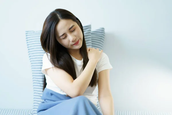 Nefericit Femeie Tânără Din Asia Care Problemă Sănătate Mintală Femeia — Fotografie, imagine de stoc