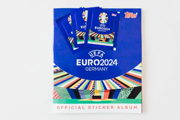 Berlijn Duitsland Apr 2024 Topps Verzamelaars Sticker Album Voor Uefa — Stockfoto