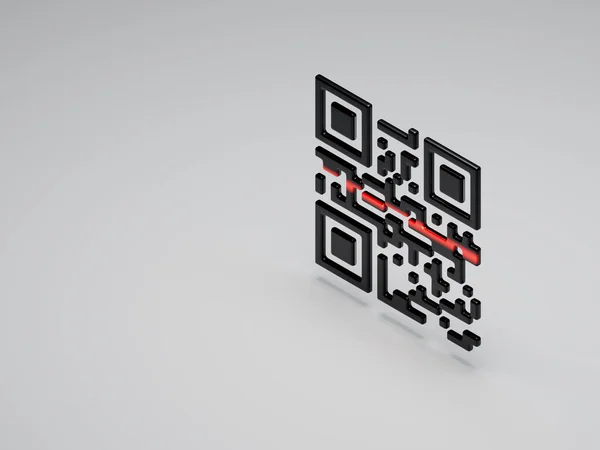 Isometric Illustration Scanning Code — Stock Photo, Image