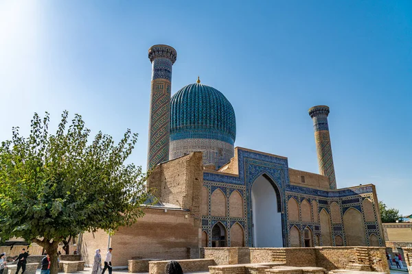 2022年10月14日 乌兹别克斯坦撒马尔罕 乌兹别克斯坦撒马尔罕的古尔埃米尔陵墓 Gur Emir Mausoleum Amir Timur Tamerlane墓 古建筑外部 — 图库照片