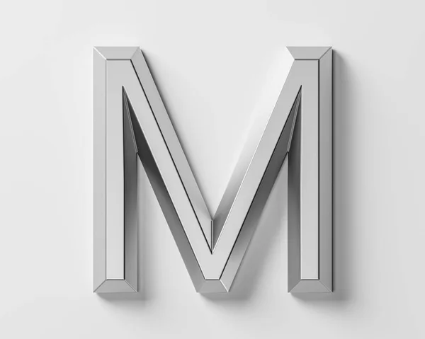 Listy Zrobione Metalu Ilustracja Alfabetu Żelaza Izolowanego Białym Tle — Zdjęcie stockowe