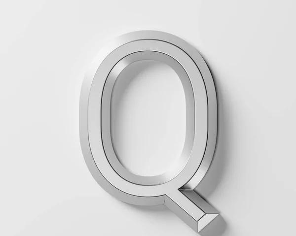 金属製の文字 白地に孤立した鉄のアルファベットの3Dイラスト — ストック写真