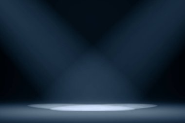 3D sahne arkaplanı, zemin, yuvarlak spot ışıklarıyla aydınlatılmış. Işıkların ışıldadığı sahne