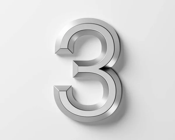 金属製の桁 白地に孤立した鉄のアルファベットの3Dイラスト — ストック写真