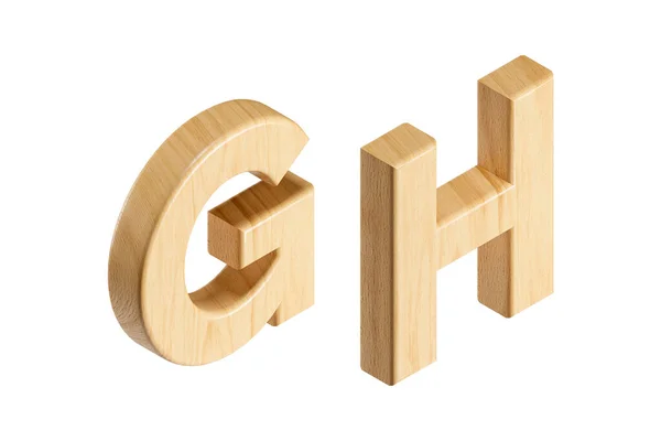 Buchstaben Aus Holz Isometrische Illustration Des Hölzernen Alphabets Isoliert Auf — Stockfoto