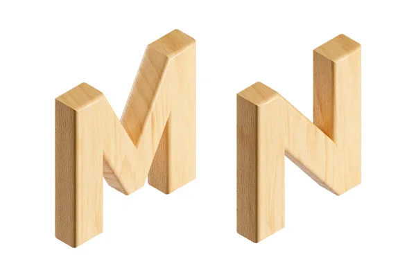Cartas Feitas Madeira Ilustração Isométrica Alfabeto Madeira Isolado Sobre Fundo — Fotografia de Stock