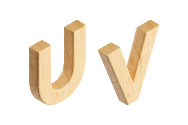 Buchstaben Aus Holz Isometrische Illustration Des Hölzernen Alphabets Isoliert Auf — Stockfoto