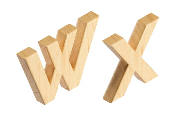 Dřevěné Písmena Izometrická Ilustrace Dřevěné Abecedy Izolované Bílém Pozadí — Stock fotografie
