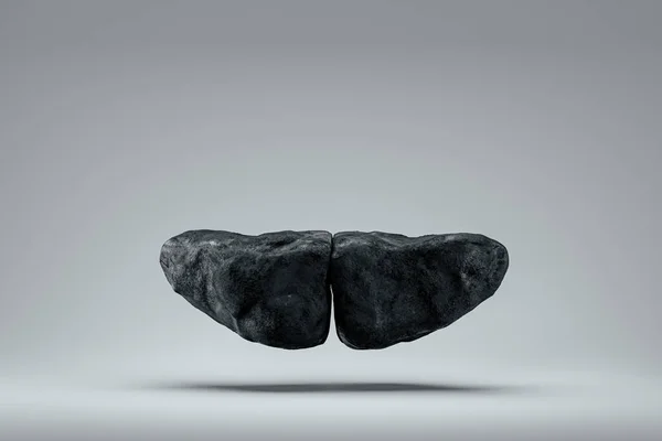天然岩で作られた3Dプレゼンテーション台座 表示用又は広告用の表示用の表示用モックアップの3Dレンダリング — ストック写真