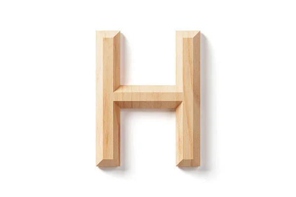 用木头写的信 在白色背景上孤立的木制字母表的3D说明 — 图库照片