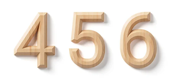 木で作られた文字や数字 白地に隔離された木製のアルファベットの3Dイラスト — ストック写真