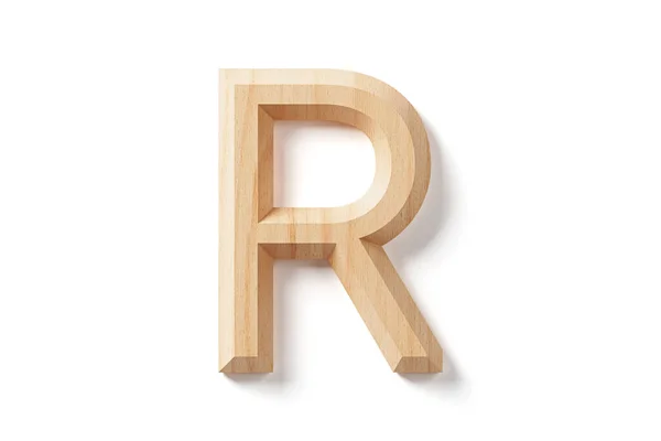 木で作られた文字 白地に隔離された木製のアルファベットの3Dイラスト — ストック写真