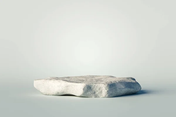 Presentation Pedestal Made Natural White Rock Rendering Mockup Presentation Podium — Stock Photo, Image