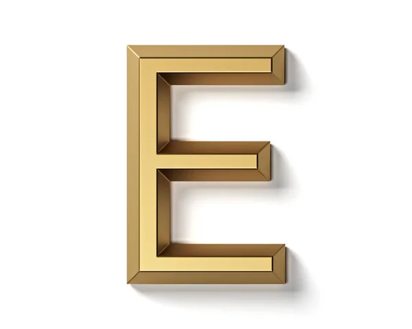 金で作られた文字 白い背景に孤立した金色のアルファベットの3Dイラスト — ストック写真