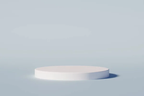 Beyaz Arkaplan Üzerinde Sunum Beyaz Kaide Sunum Podyumunun Boyutlu Görüntüleme — Stok fotoğraf