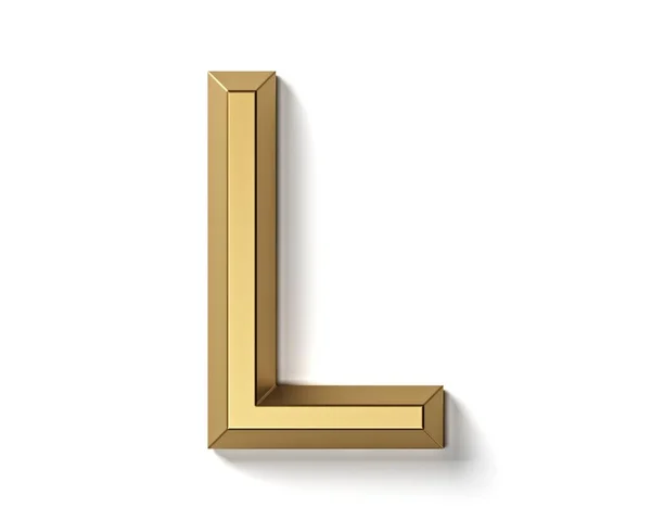 金で作られた文字 白い背景に孤立した金色のアルファベットの3Dイラスト — ストック写真
