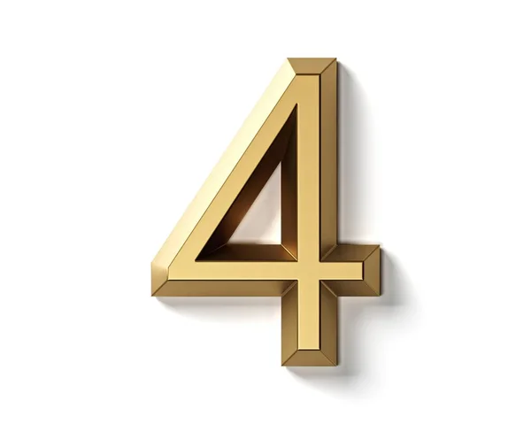 金で作られた桁と文字 白い背景に孤立した金色のアルファベットの3Dイラスト — ストック写真