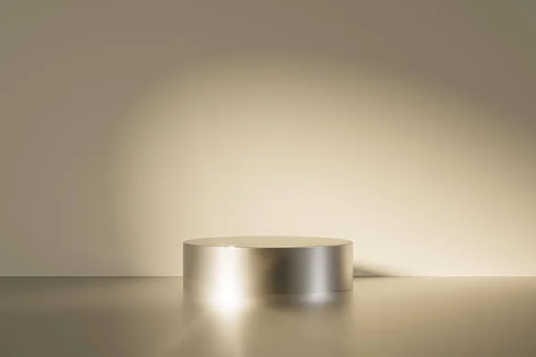 Sunum Kaidesi Odadaki Metalden Yapılmış Güneş Işığıyla Aydınlatılmış Küreler Sunum — Stok fotoğraf