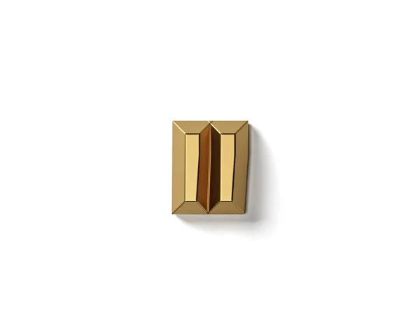 金で作られたシンボル 白い背景に孤立した金色のアルファベットの3Dイラスト — ストック写真