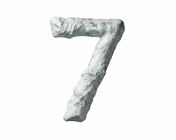 Cyfry Wykonane Skały Gliny Ilustracja Kamiennych Figur Odizolowanych Białym Tle — Zdjęcie stockowe