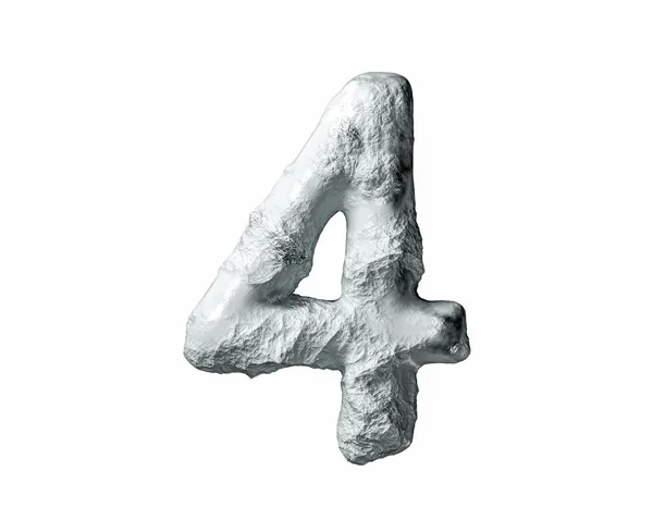 Dígitos Feitos Rocha Argila Ilustração Figuras Pedra Isoladas Fundo Branco — Fotografia de Stock