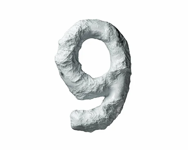 Dígitos Hechos Roca Arcilla Ilustración Figuras Piedra Aisladas Sobre Fondo — Foto de Stock