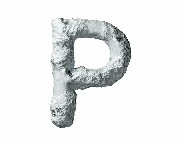 Kaya Çamurdan Yapılmış Mektuplar Beyaz Arkaplanda Izole Edilmiş Taş Alfabesinin — Stok fotoğraf