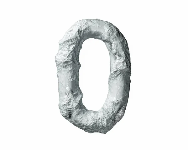 Dígitos Feitos Rocha Argila Ilustração Figuras Pedra Isoladas Fundo Branco — Fotografia de Stock