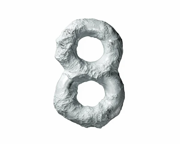 Cyfry Wykonane Skały Gliny Ilustracja Kamiennych Figur Odizolowanych Białym Tle — Zdjęcie stockowe