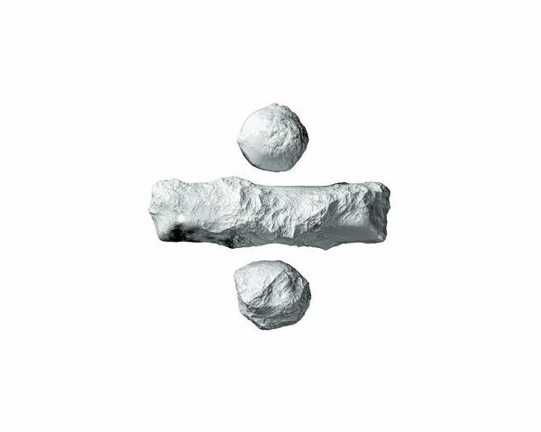 粘土と岩で作られたシンボル 白い背景に孤立した石のアルファベットの3Dイラスト — ストック写真