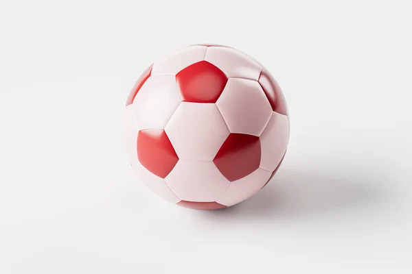 Bola Futebol Vermelho Branco Fundo Branco Ilustração Diversão Bola Futebol — Fotografia de Stock