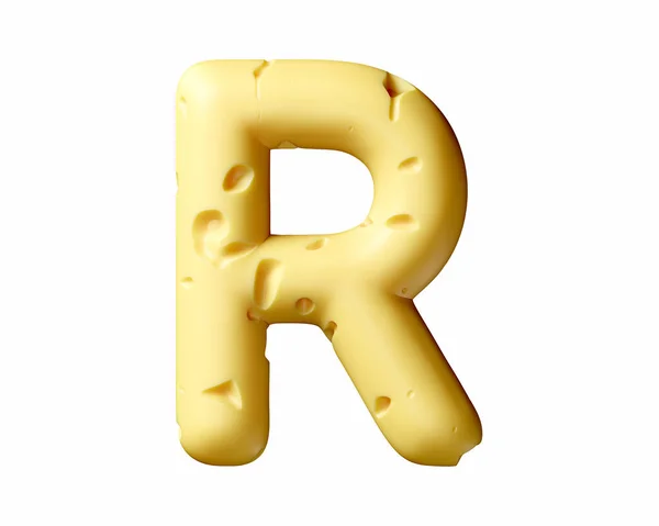Buchstaben Aus Käse Illustration Des Gelben Alphabets Isoliert Auf Weißem — Stockfoto