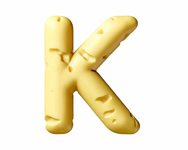 치즈로 만들어 편지들 바탕에 떨어져 노란색 글자의 — 스톡 사진