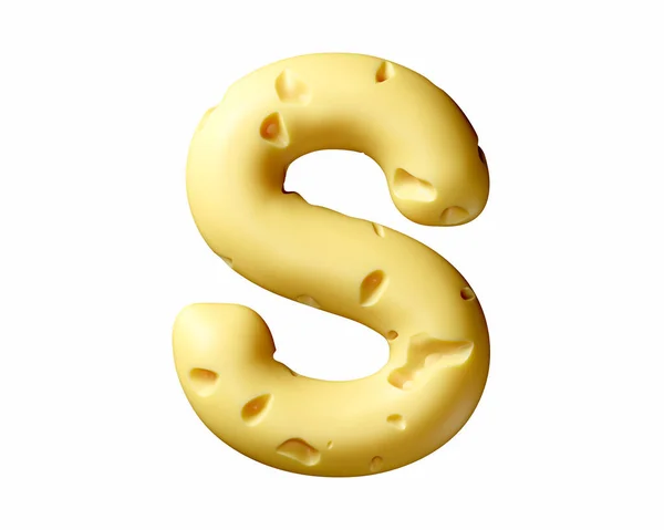 Buchstaben Aus Käse Illustration Des Gelben Alphabets Isoliert Auf Weißem — Stockfoto