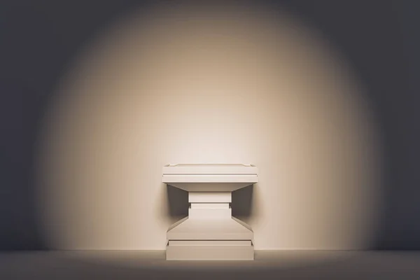 Presentation Pillar Pedestal Indoor Shot Light Background Illustration White Pedestal — Stock Photo, Image