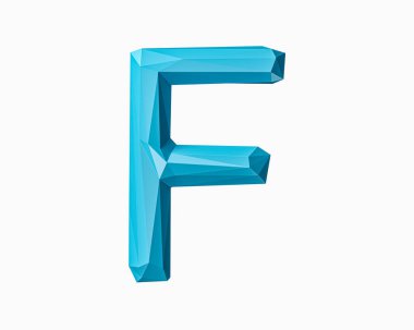 Düşük mavi malzemeden yapılmış mektuplar. Beyaz arkaplanda izole edilmiş yeşil bitki alfabesinin 3d çizimi