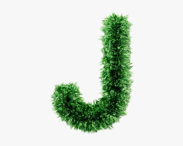 Cartas Hechas Césped Verde Hierba Ilustración Del Alfabeto Vegetal Verde — Foto de Stock