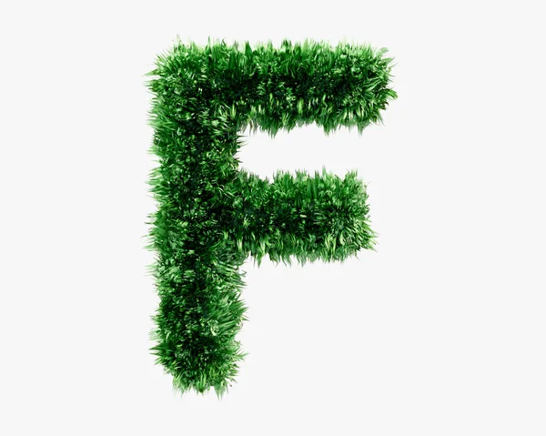 Brieven Gemaakt Van Groen Grasgras Illustratie Van Groene Plant Alfabet — Stockfoto