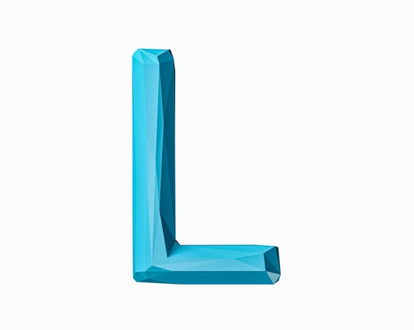 Letters Made Low Poly Blue Material Illustration Green Plant Alphabet — Stock Photo, Image