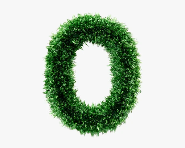 绿色草坪草做的信 基于白背景的绿色植物字母表的3D图解 — 图库照片