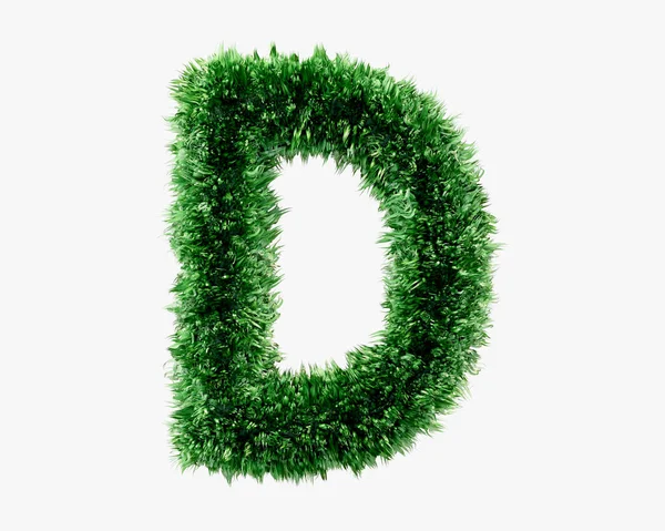 Letters Made Green Lawn Grass Illustration Green Plant Alphabet Isolated — Stock Photo, Image