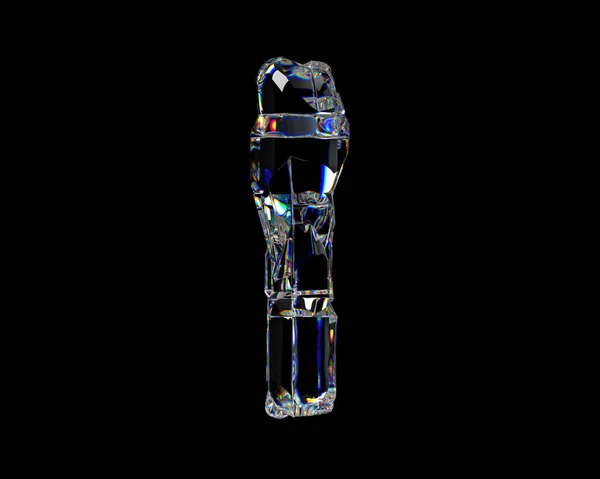 Buchstaben Aus Natürlichem Transparentem Diamantähnlichem Material Illustration Des Glasalphabets Isoliert — Stockfoto
