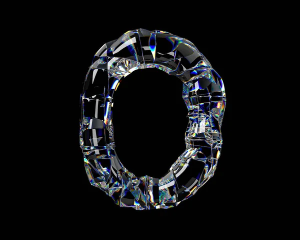 Lettres Matériau Naturel Transparent Type Diamant Illustration Alphabet Verre Isolé — Photo