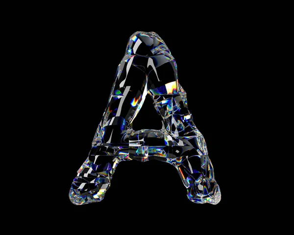 Brieven Gemaakt Van Natuurlijk Transparant Diamantachtig Materiaal Illustratie Van Glazen — Stockfoto