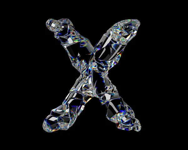 Cartas Hechas Material Natural Transparente Similar Diamante Ilustración Del Alfabeto — Foto de Stock